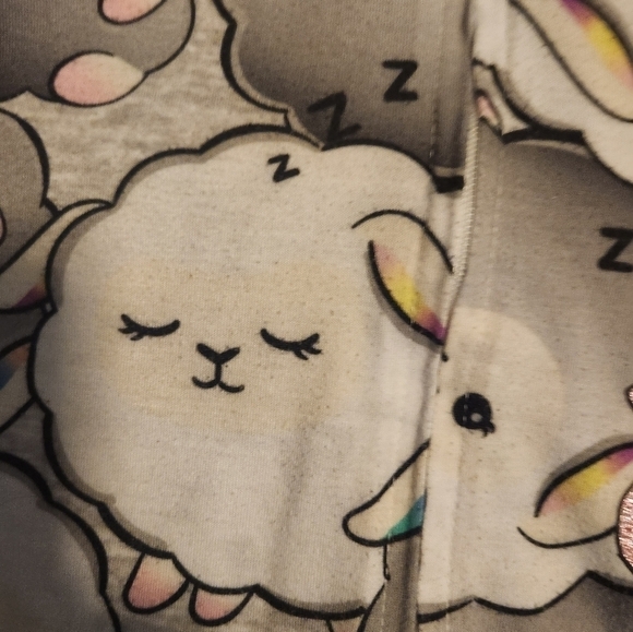 Justice Size 8 Sheep Over Onesie Pajamas - Picture 2 of 4